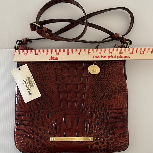 NWT Brahmin Jody Pecan Melbourne Croc-Embossed Leather Crossbody - Picture 13 of 16